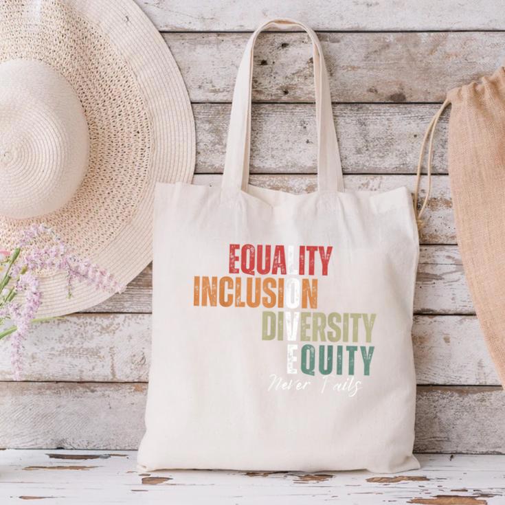 Equality Inclusion Diversity Equity Love Never Fails Teacher Canvas Tote Bag, gift for family, gift for coworker Equality Inclusion Diversity Equity Love Never Fails Teacher Canvas Tote Bag, gift for family, gift for coworker