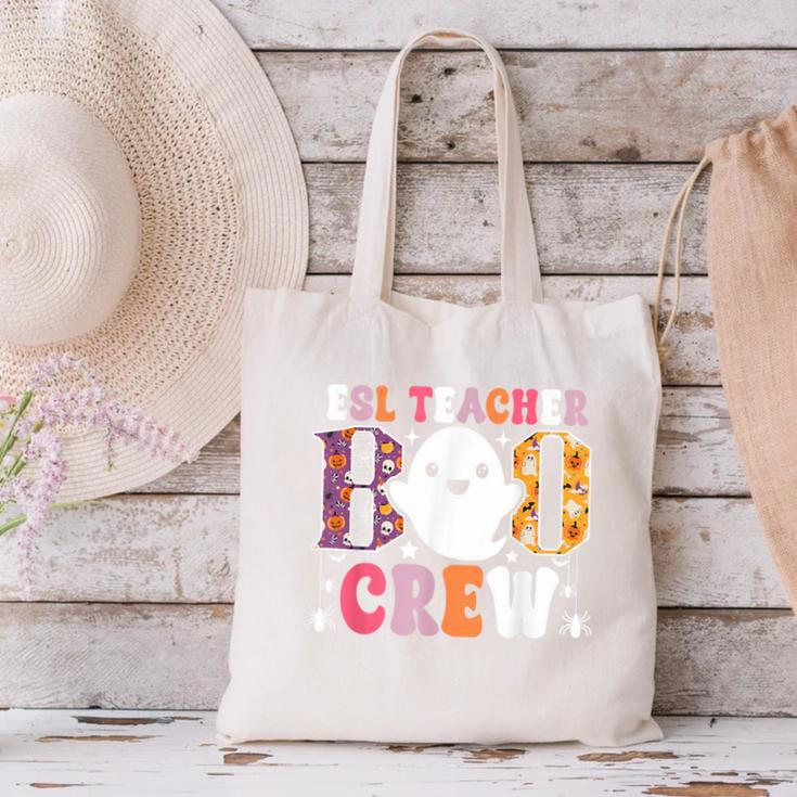 ESL Teacher Boo Crew Halloween Costume Canvas Tote Bag, Esl Teacher Tote Bags, gift for family, gift for coworker ESL Teacher Boo Crew Halloween Costume Canvas Tote Bag, Esl Teacher Tote Bags, gift for family, gift for coworker
