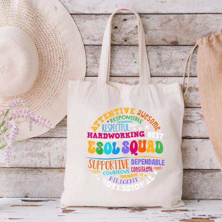 ESOL Squad Teachers And Students Team Back To School Canvas Tote Bag, gift for family, gift for coworker ESOL Squad Teachers And Students Team Back To School Canvas Tote Bag, gift for family, gift for coworker