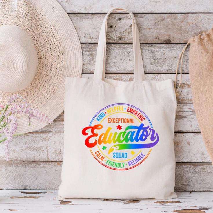 Exceptional Educator Squad Special Education Teacher Autism Canvas Tote Bag, gift for family, gift for coworker Exceptional Educator Squad Special Education Teacher Autism Canvas Tote Bag, gift for family, gift for coworker