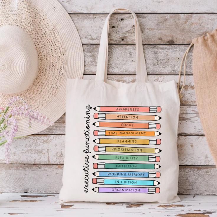 Executive Functioning Skills Back To School Sped Teacher SLP Canvas Tote Bag, gift for family, gift for coworker