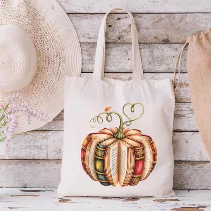 Fall Book Pumpkin Fall Librarians Bookworm Teachers Students Canvas Tote Bag, gift for family, gift for coworker Fall Book Pumpkin Fall Librarians Bookworm Teachers Students Canvas Tote Bag, gift for family, gift for coworker