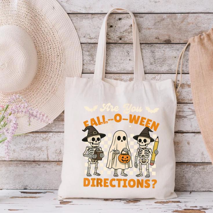 Are You Fall o Ween Directions Halloween Skeleton Teacher Canvas Tote Bag, gift for family, gift for coworker Are You Fall o Ween Directions Halloween Skeleton Teacher Canvas Tote Bag, gift for family, gift for coworker