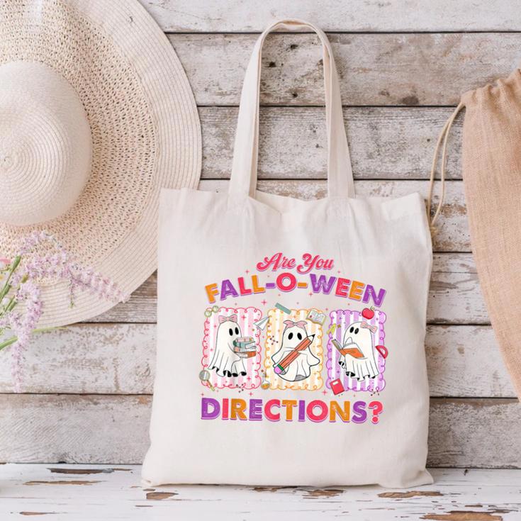 Are You Fall-O-Ween Directions Halloween Teacher Ghost Canvas Tote Bag, gift for family, gift for coworker Are You Fall-O-Ween Directions Halloween Teacher Ghost Canvas Tote Bag, gift for family, gift for coworker