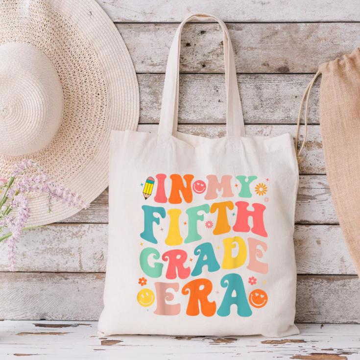 In My Fifth Grade Era 5th Grade Teacher Back To School Canvas Tote Bag, gift for family, gift for coworker