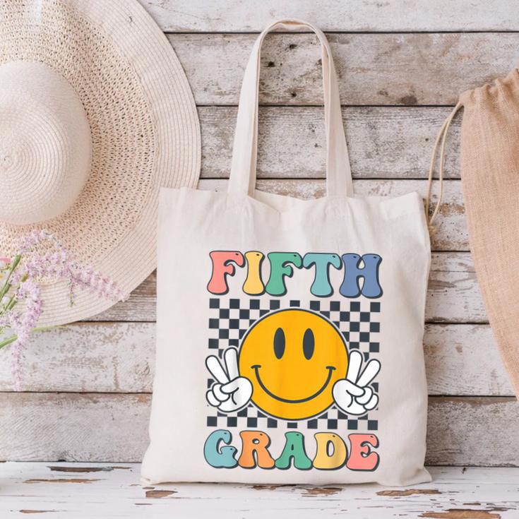 Fifth Grade Team Teachers Boys Girls Retro Smile 5th Grade Canvas Tote Bag, gift for family, gift for coworker Fifth Grade Team Teachers Boys Girls Retro Smile 5th Grade Canvas Tote Bag, gift for family, gift for coworker