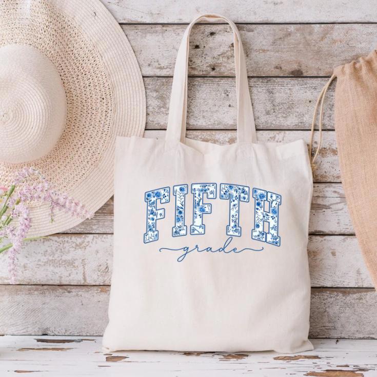Fifth Grade Toile De Jouy Back To School Teachers Kids Canvas Tote Bag, gift for family, gift for coworker Fifth Grade Toile De Jouy Back To School Teachers Kids Canvas Tote Bag, gift for family, gift for coworker