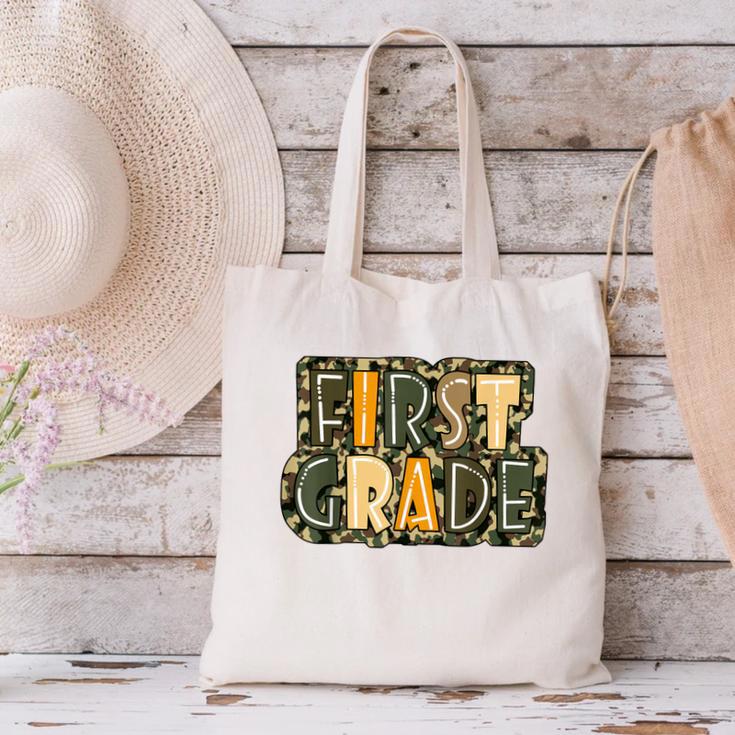 First 1St Grade Camo Camouflage Boy Teacher Back To School Canvas Tote Bag, First Grade Teacher Tote Bags, gift for family, gift for coworker First 1St Grade Camo Camouflage Boy Teacher Back To School Canvas Tote Bag, First Grade Teacher Tote Bags, gift for family, gift for coworker