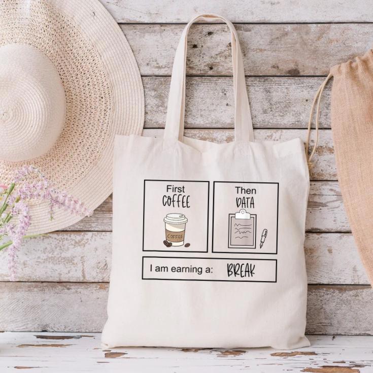 First Coffee Then IEP Teacher SPED Teacher Coffee Lover Canvas Tote Bag, gift for family, gift for coworker