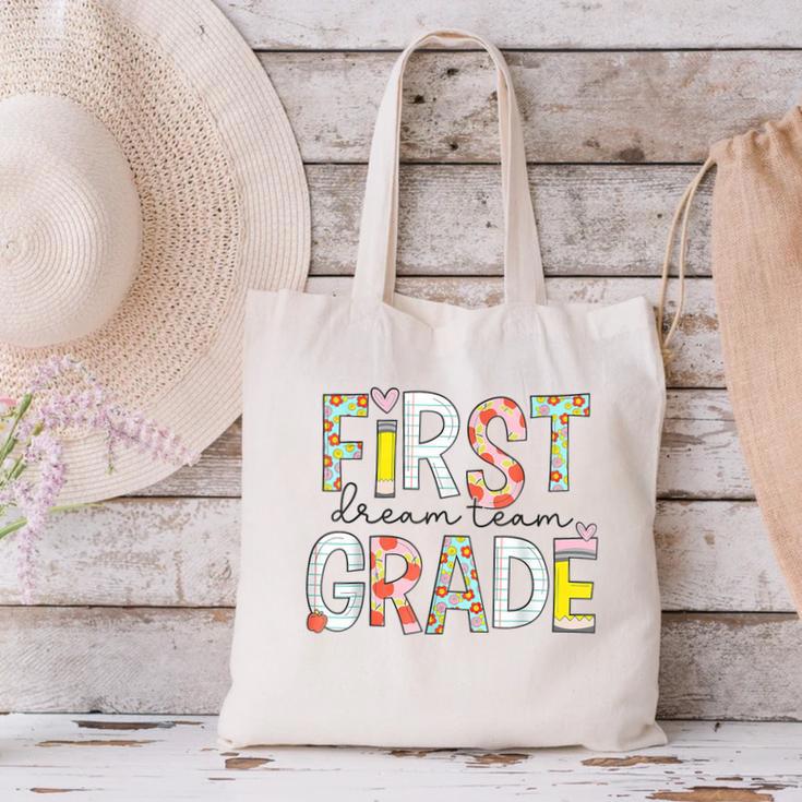 First Grade Dream Team 1st Grade Teacher First Day Of School Canvas Tote Bag, First Grade Teacher Tote Bags, gift for family, gift for coworker