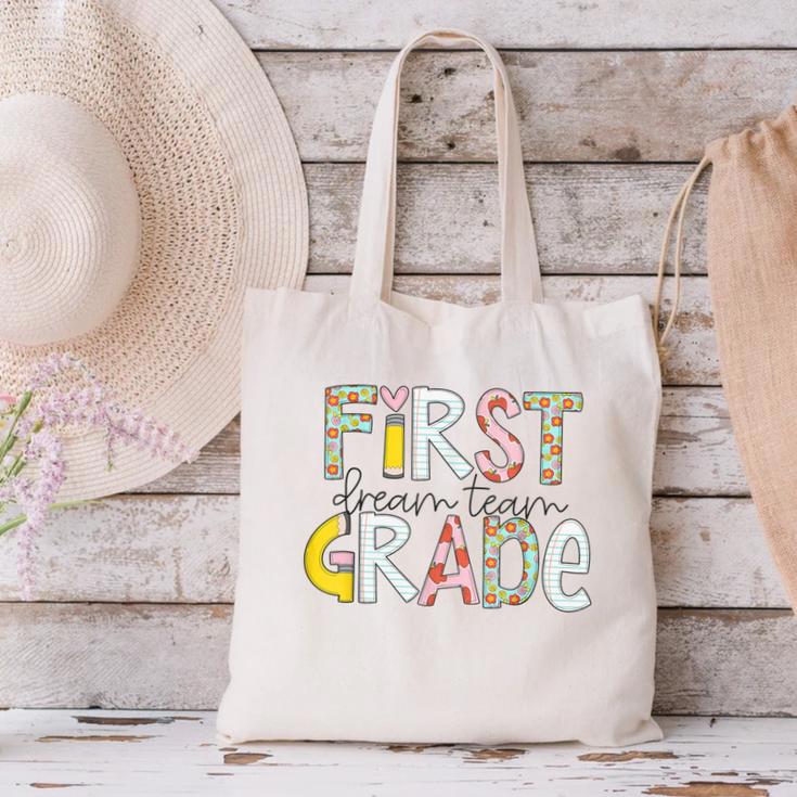 First Grade Dream Team Back To School 1st Grade Teacher Canvas Tote Bag, First Grade Teacher Tote Bags, gift for family, gift for coworker First Grade Dream Team Back To School 1st Grade Teacher Canvas Tote Bag, First Grade Teacher Tote Bags, gift for family, gift for coworker