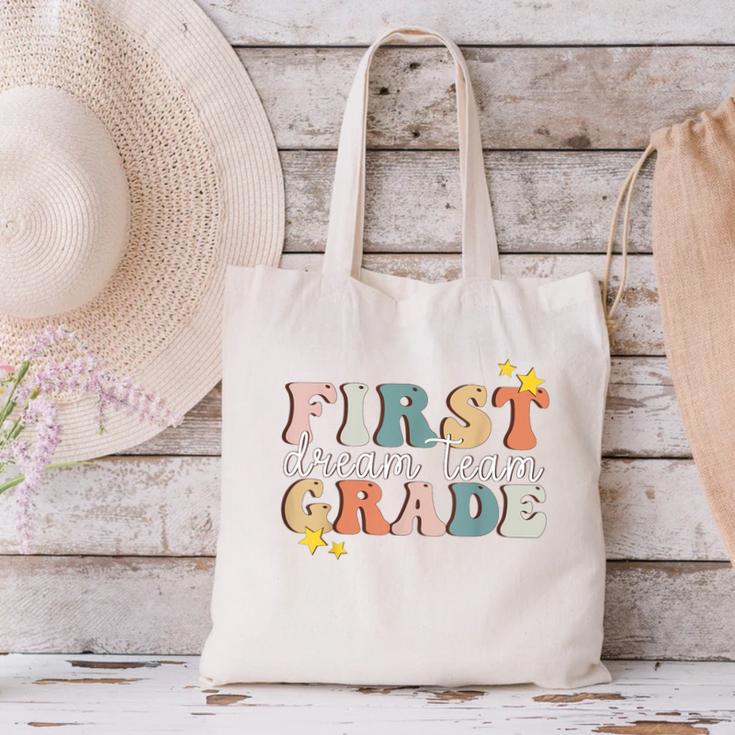 First Grade Dream Team First Day Of 1st Grade Teachers For Men Women Canvas Tote Bag, First Grade Teacher Tote Bags, gift for family, gift for coworker First Grade Dream Team First Day Of 1st Grade Teachers For Men Women Canvas Tote Bag, First Grade Teacher Tote Bags, gift for family, gift for coworker