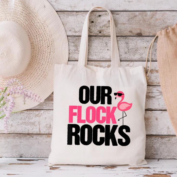 Our Flock Rocks Flamingo Mother's Day Teacher Canvas Tote Bag, gift for family, gift for coworker Our Flock Rocks Flamingo Mother's Day Teacher Canvas Tote Bag, gift for family, gift for coworker