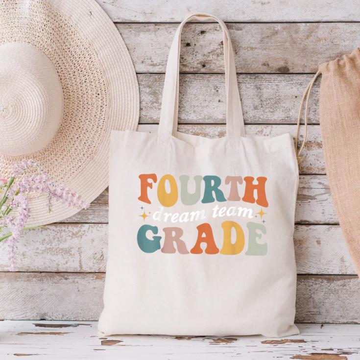 Fourth Grade Dream Team 4th Grade Teacher Back To School Canvas Tote Bag, 4th Grade Teacher Tote Bags, gift for family, gift for coworker Fourth Grade Dream Team 4th Grade Teacher Back To School Canvas Tote Bag, 4th Grade Teacher Tote Bags, gift for family, gift for coworker