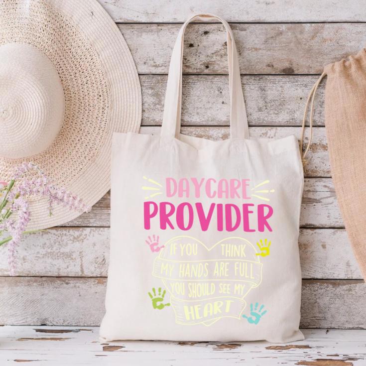 Full Heart Daycare Provider Nanny Au Pair Pre-K Teacher Canvas Tote Bag, gift for family, gift for coworker Full Heart Daycare Provider Nanny Au Pair Pre-K Teacher Canvas Tote Bag, gift for family, gift for coworker
