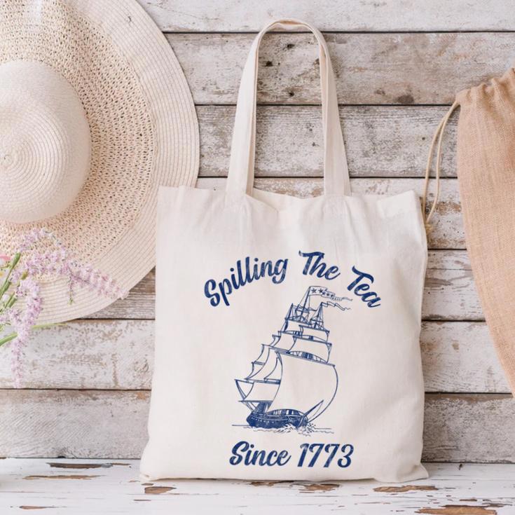 Fun 4th Of July Spilling The Tea Since 1773 History Teacher Canvas Tote Bag, History Teacher Tote Bags, gift for family, gift for coworker Fun 4th Of July Spilling The Tea Since 1773 History Teacher Canvas Tote Bag, History Teacher Tote Bags, gift for family, gift for coworker