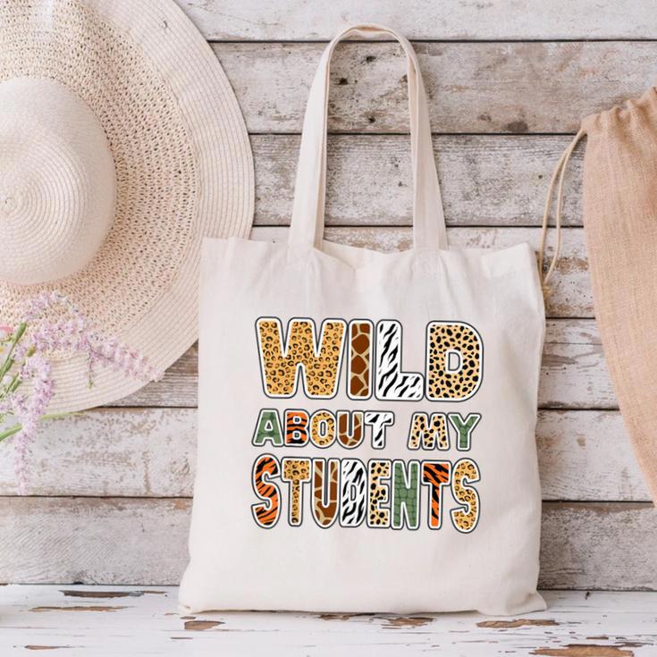 Fun Zoo Animal Print Teacher Shirts Wild About My Students Canvas Tote Bag, gift for family, gift for coworker Fun Zoo Animal Print Teacher Shirts Wild About My Students Canvas Tote Bag, gift for family, gift for coworker