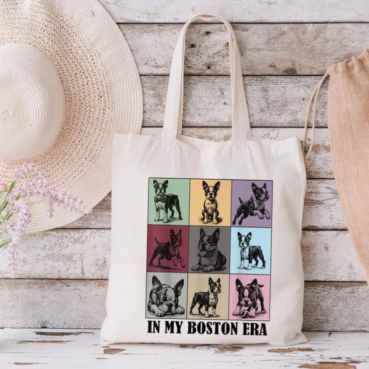 Funny Boston Terrier Quote In My Boston Terrier Era Cool Dog Men Women Canvas Tote Bag, gift for family, gift for coworker