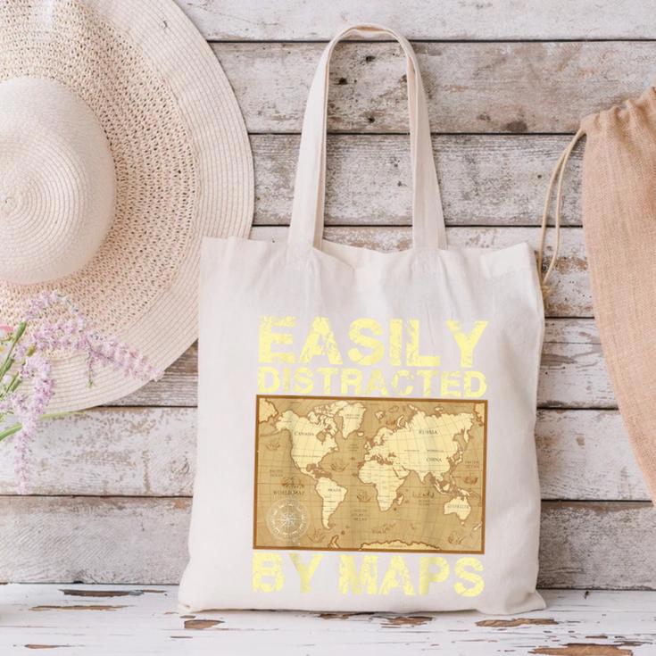 Geography Teacher Easily Distracted By Maps Canvas Tote Bag, gift for family, gift for coworker Geography Teacher Easily Distracted By Maps Canvas Tote Bag, gift for family, gift for coworker