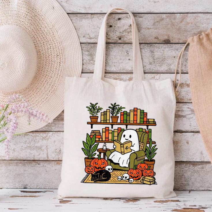Ghost Library Reading Books Halloween Librarian Teacher Canvas Tote Bag, gift for family, gift for coworker Ghost Library Reading Books Halloween Librarian Teacher Canvas Tote Bag, gift for family, gift for coworker