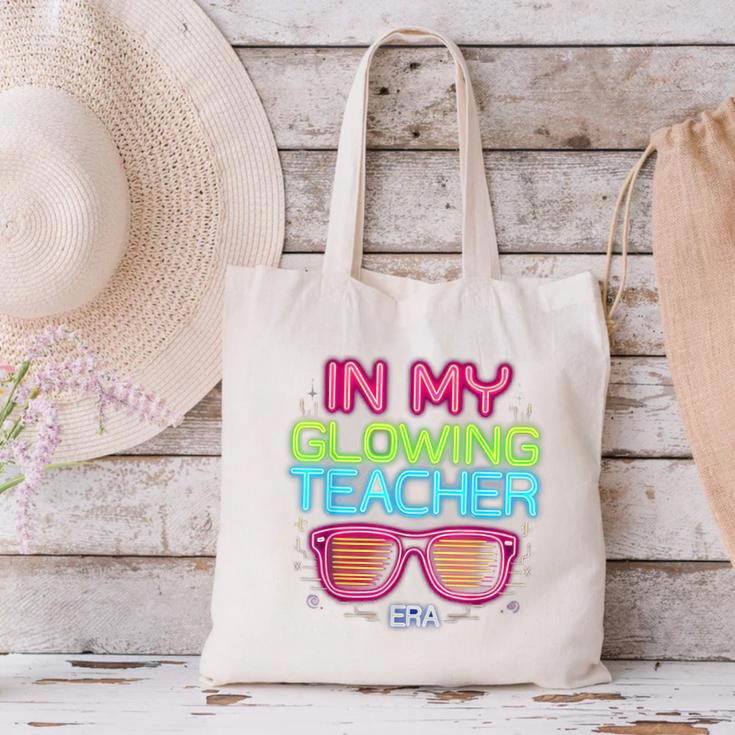 In My Glowing Teacher Era Groovy Colorful Bright Canvas Tote Bag, Groovy Teacher Tote Bags, gift for family, gift for coworker In My Glowing Teacher Era Groovy Colorful Bright Canvas Tote Bag, Groovy Teacher Tote Bags, gift for family, gift for coworker