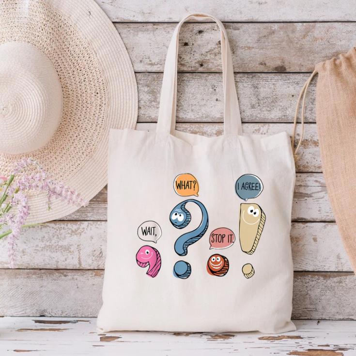 Grammar Teacher Punctuation For English Teacher Men Women Canvas Tote Bag, English Teacher Tote Bags, gift for family, gift for coworker Grammar Teacher Punctuation For English Teacher Men Women Canvas Tote Bag, English Teacher Tote Bags, gift for family, gift for coworker