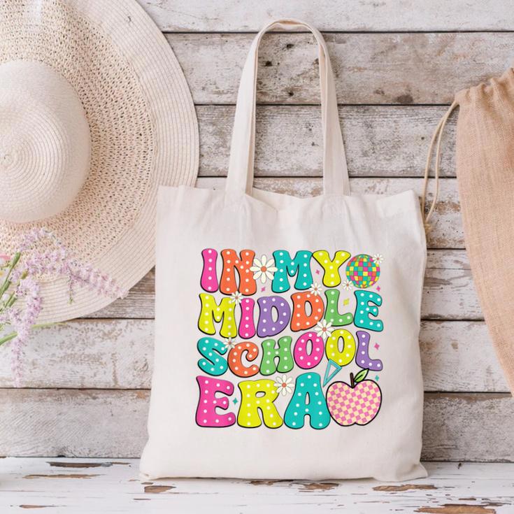 Groovy In My Middle School Era Back To School Teacher Canvas Tote Bag, Groovy Teacher Tote Bags, gift for family, gift for coworker Groovy In My Middle School Era Back To School Teacher Canvas Tote Bag, Groovy Teacher Tote Bags, gift for family, gift for coworker