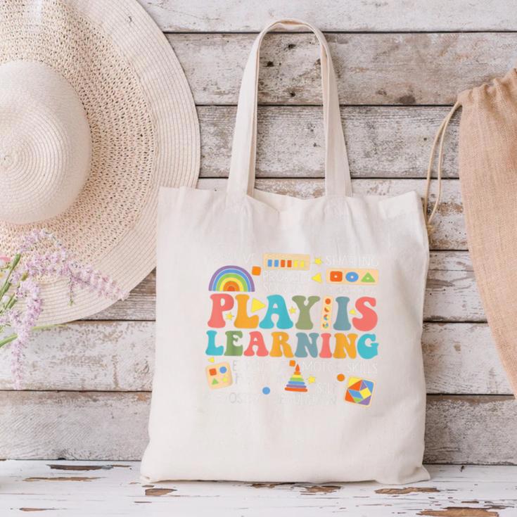 Groovy Play Is Learning Kindergarten Teacher Appreciation Canvas Tote Bag, Groovy Teacher Tote Bags, gift for family, gift for coworker Groovy Play Is Learning Kindergarten Teacher Appreciation Canvas Tote Bag, Groovy Teacher Tote Bags, gift for family, gift for coworker