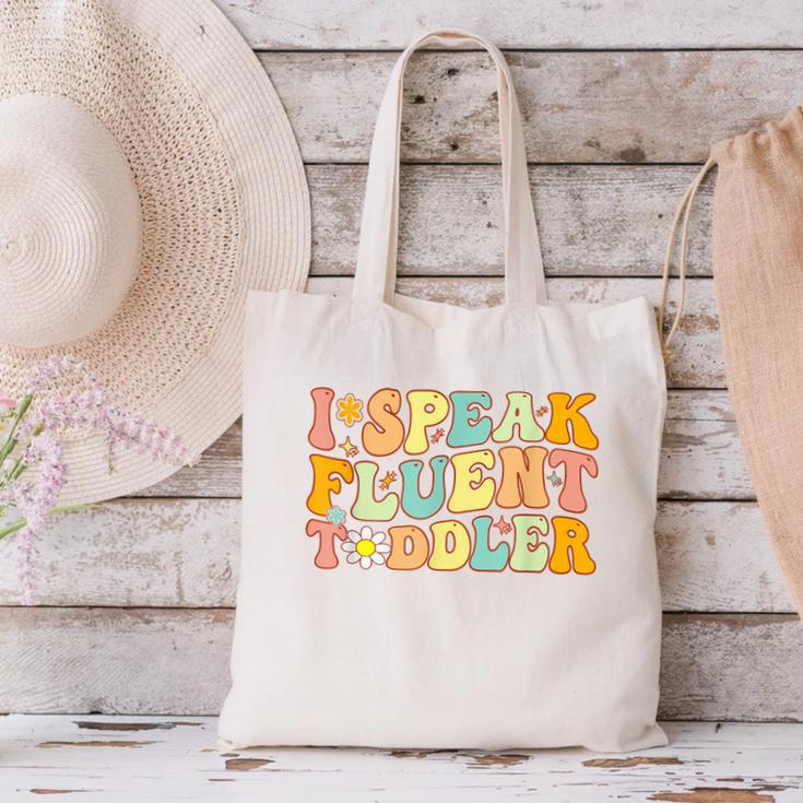 Groovy I Speak Fluent Toddler Daycare Provider Teacher Canvas Tote Bag, Groovy Teacher Tote Bags, gift for family, gift for coworker Groovy I Speak Fluent Toddler Daycare Provider Teacher Canvas Tote Bag, Groovy Teacher Tote Bags, gift for family, gift for coworker