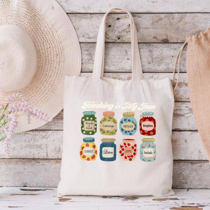 Groovy Teaching Is My Jam Teacher Appreciation Canvas Tote Bag, Groovy Teacher Tote Bags, gift for family, gift for coworker Groovy Teaching Is My Jam Teacher Appreciation Canvas Tote Bag, Groovy Teacher Tote Bags, gift for family, gift for coworker