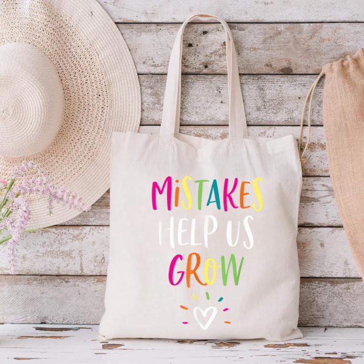 Growth Mindset Positive Back To School Teacher Student Canvas Tote Bag, gift for family, gift for coworker