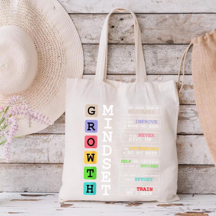 Growth Mindset Shirt Positive School Classroom Teacher Canvas Tote Bag, gift for family, gift for coworker Growth Mindset Shirt Positive School Classroom Teacher Canvas Tote Bag, gift for family, gift for coworker