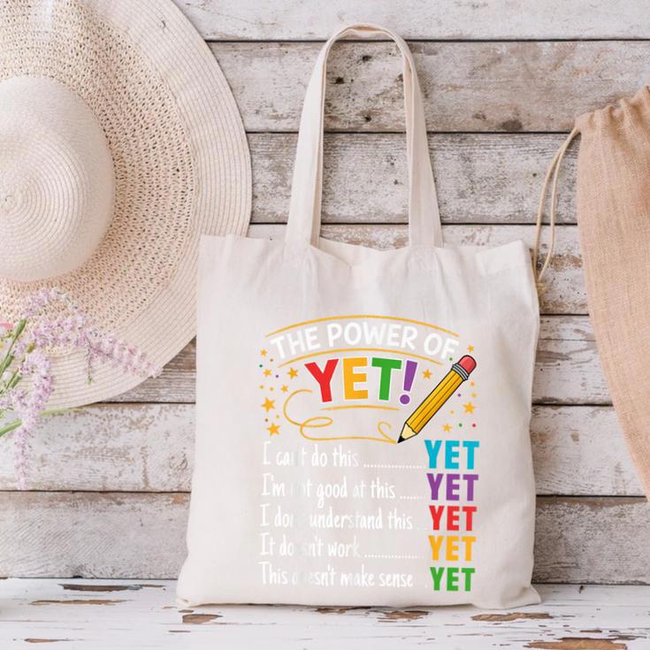 Growth Mindset Teacher Power Of Yet Inspirational Canvas Tote Bag, gift for family, gift for coworker Growth Mindset Teacher Power Of Yet Inspirational Canvas Tote Bag, gift for family, gift for coworker