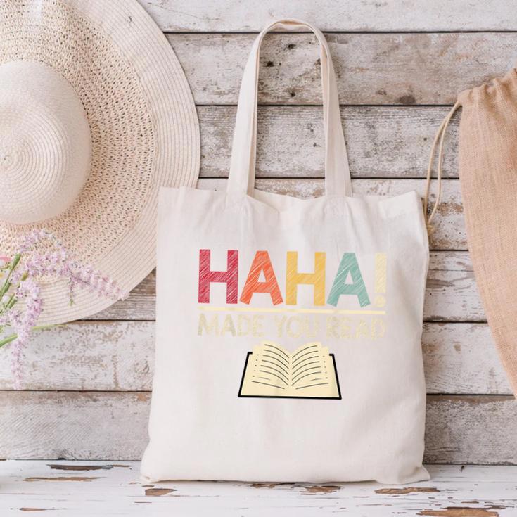 Ha Ha Made You Read Reading Teacher Teaching Canvas Tote Bag, gift for family, gift for coworker Ha Ha Made You Read Reading Teacher Teaching Canvas Tote Bag, gift for family, gift for coworker