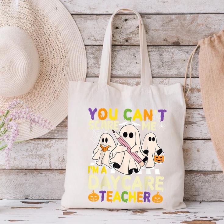 Halloween You Can't Scare Me I'm a Daycare Teacher Ghost Canvas Tote Bag, gift for family, gift for coworker Halloween You Can't Scare Me I'm a Daycare Teacher Ghost Canvas Tote Bag, gift for family, gift for coworker