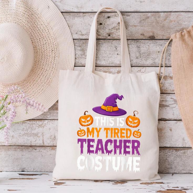Halloween Costumes For Teachers Tired Teacher Costume Tee Canvas Tote Bag, gift for family, gift for coworker Halloween Costumes For Teachers Tired Teacher Costume Tee Canvas Tote Bag, gift for family, gift for coworker