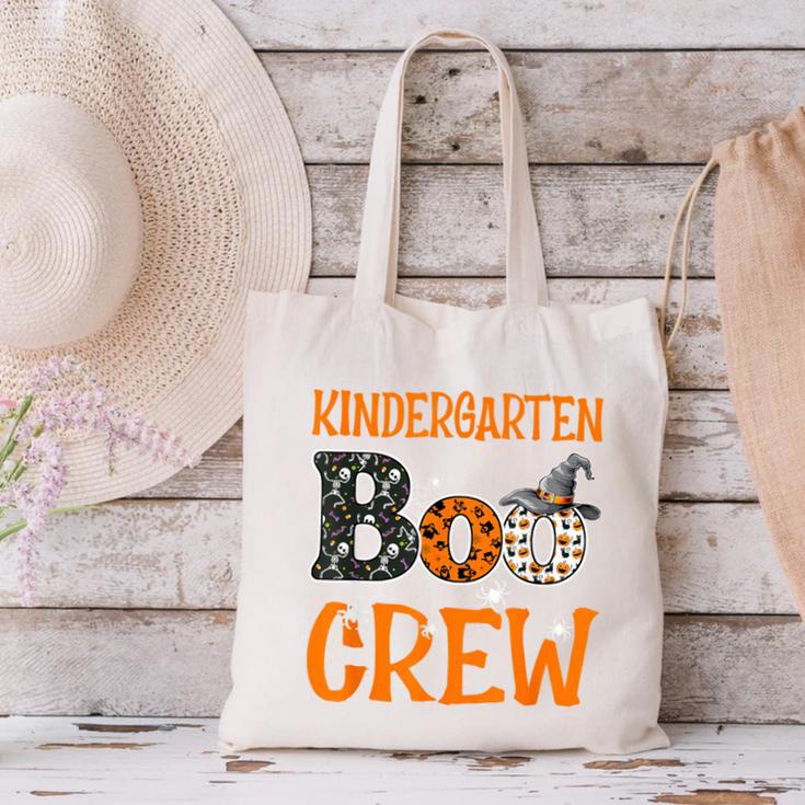Halloween Kindergarten Boo Crew Kinder Teacher Student Canvas Tote Bag, gift for family, gift for coworker