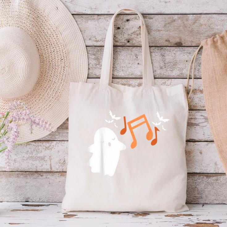 Halloween Music Note Ghost Teacher Fall Musical Instrument Canvas Tote Bag, gift for family, gift for coworker Halloween Music Note Ghost Teacher Fall Musical Instrument Canvas Tote Bag, gift for family, gift for coworker