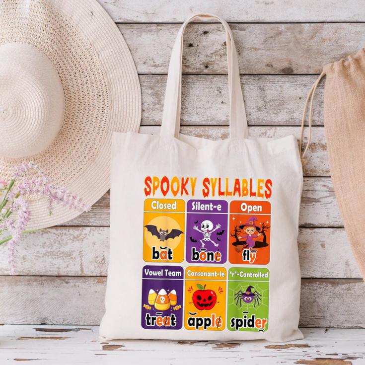 Halloween Spooky Syllable Types Teacher Educational Canvas Tote Bag, gift for family, gift for coworker Halloween Spooky Syllable Types Teacher Educational Canvas Tote Bag, gift for family, gift for coworker