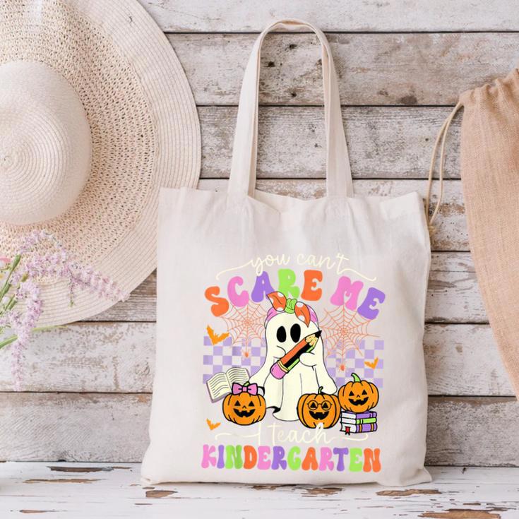 Halloween Teacher You Can't Scare Me I Teach Kindergarten Canvas Tote Bag, gift for family, gift for coworker