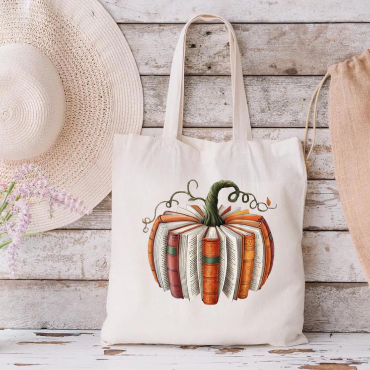 Halloween Teacher Librarians Fall Book Pumpkin Retro Reading Canvas Tote Bag, gift for family, gift for coworker Halloween Teacher Librarians Fall Book Pumpkin Retro Reading Canvas Tote Bag, gift for family, gift for coworker