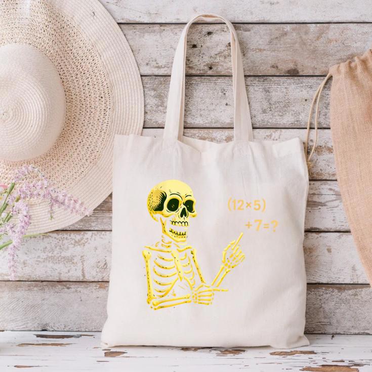Halloween Teacher Six Seven 6 7 Skeleton Spooky Costume Canvas Tote Bag, gift for family, gift for coworker Halloween Teacher Six Seven 6 7 Skeleton Spooky Costume Canvas Tote Bag, gift for family, gift for coworker