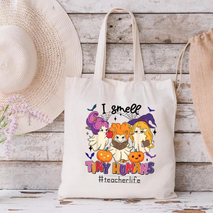 Halloween Teacher Smell a Tiny Human Ghost Spooky Season Canvas Tote Bag, gift for family, gift for coworker Halloween Teacher Smell a Tiny Human Ghost Spooky Season Canvas Tote Bag, gift for family, gift for coworker