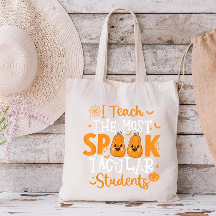 Halloween Teacher I Teach The Most Spooktacular Students Men Women Canvas Tote Bag, gift for family, gift for coworker