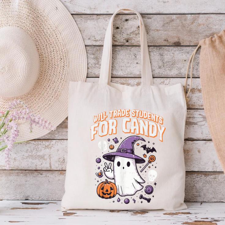 Halloween Teacher Trade Students For Candy Costume Women Canvas Tote Bag, gift for family, gift for coworker