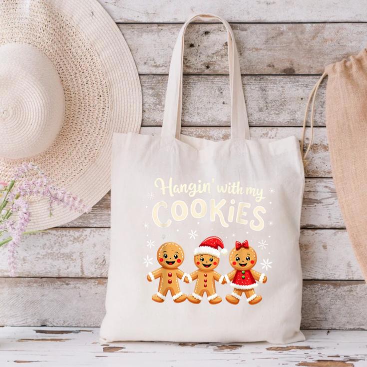 Hangin With My Cookies Gingerbread Christmas Teacher Canvas Tote Bag, gift for family, gift for coworker Hangin With My Cookies Gingerbread Christmas Teacher Canvas Tote Bag, gift for family, gift for coworker