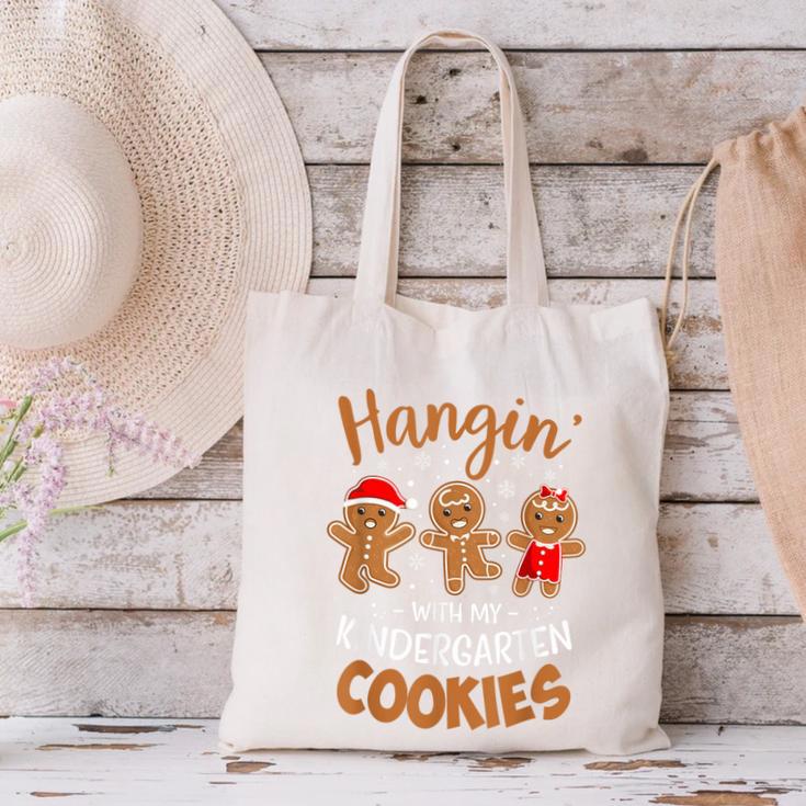 Hangin My Kindergarten Cookie Gingerbread Christmas Teacher For Men Women Kids Canvas Tote Bag, gift for family, gift for coworker Hangin My Kindergarten Cookie Gingerbread Christmas Teacher For Men Women Kids Canvas Tote Bag, gift for family, gift for coworker