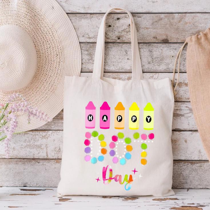 Happy Dot Day 2025 Teacher Kids Girls Colorful Polka Dot Day Canvas Tote Bag, gift for family, gift for coworker Happy Dot Day 2025 Teacher Kids Girls Colorful Polka Dot Day Canvas Tote Bag, gift for family, gift for coworker