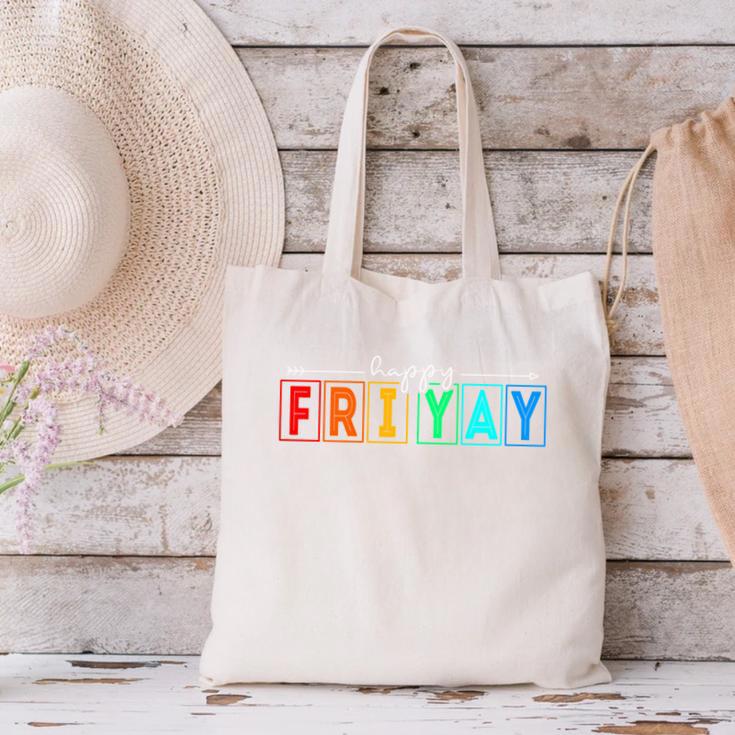 Happy Fri Yay Teacher Friday Canvas Tote Bag, gift for family, gift for coworker Happy Fri Yay Teacher Friday Canvas Tote Bag, gift for family, gift for coworker