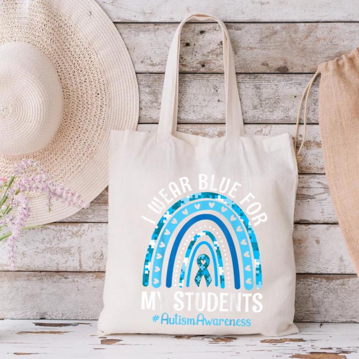 Happy Teacher I Wear Blue For My Students Autism Awareness Canvas Tote Bag, gift for family, gift for coworker Happy Teacher I Wear Blue For My Students Autism Awareness Canvas Tote Bag, gift for family, gift for coworker